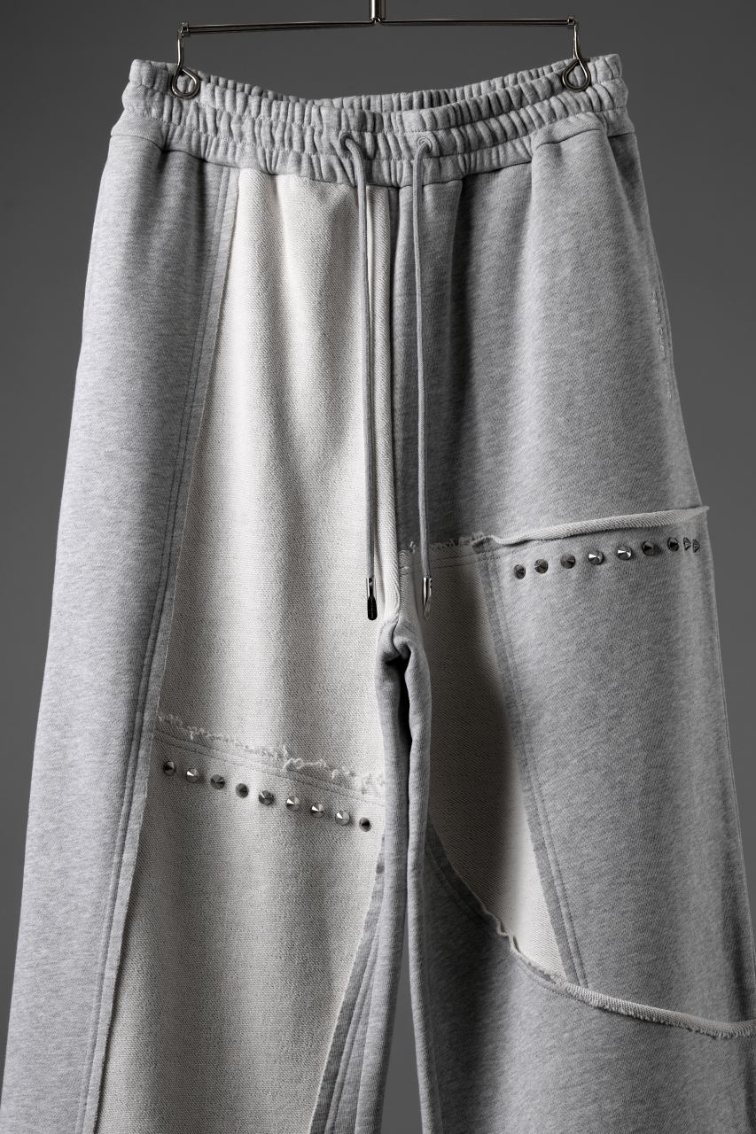 画像をギャラリービューアに読み込む, Feng Chen Wang PANELLED STRAIGHT SWEATPANTS (GREY)