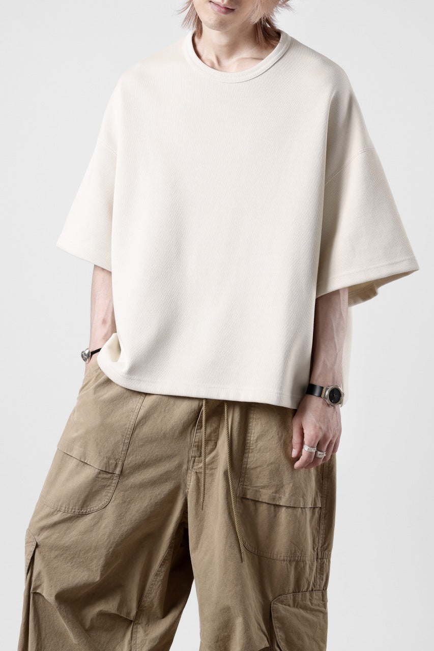 画像をギャラリービューアに読み込む, N/07 OVERSIZE TOP / RIBBED CARDBOARD KNIT JERSEY (IVORY)