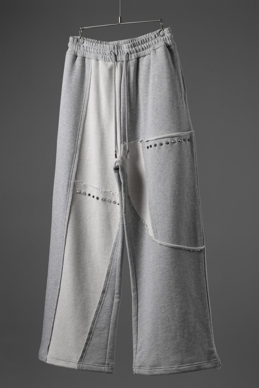 画像をギャラリービューアに読み込む, Feng Chen Wang PANELLED STRAIGHT SWEATPANTS (GREY)