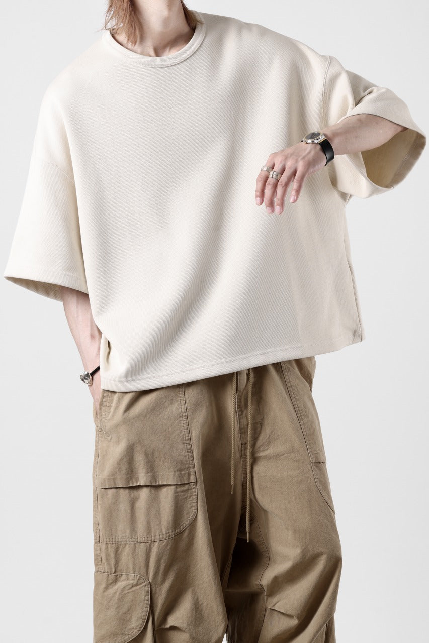 画像をギャラリービューアに読み込む, N/07 OVERSIZE TOP / RIBBED CARDBOARD KNIT JERSEY (IVORY)