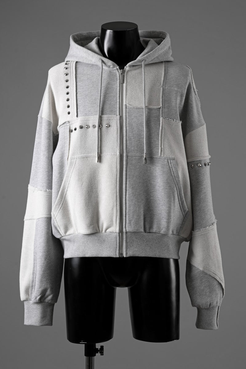 Feng Chen Wang PANELLED FULL ZIP HOODIE (GREY)の商品 