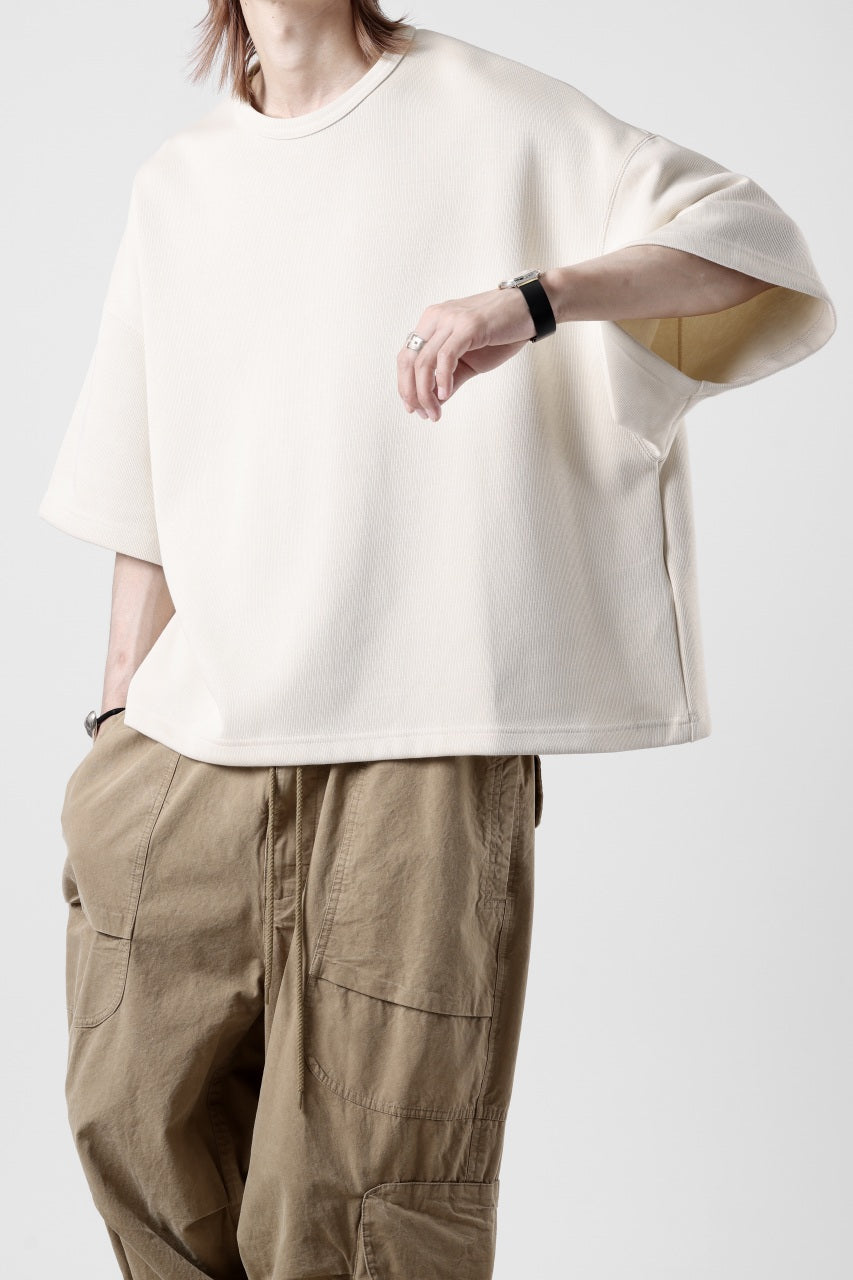 画像をギャラリービューアに読み込む, N/07 OVERSIZE TOP / RIBBED CARDBOARD KNIT JERSEY (IVORY)