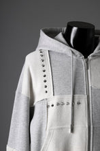 画像をギャラリービューアに読み込む, Feng Chen Wang PANELLED FULL ZIP HOODIE (GREY)