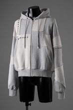 画像をギャラリービューアに読み込む, Feng Chen Wang PANELLED FULL ZIP HOODIE (GREY)