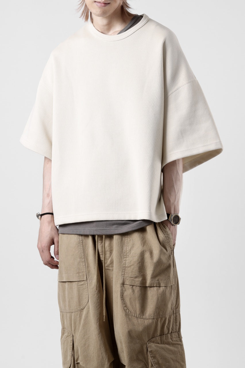 画像をギャラリービューアに読み込む, N/07 OVERSIZE TOP / RIBBED CARDBOARD KNIT JERSEY (IVORY)