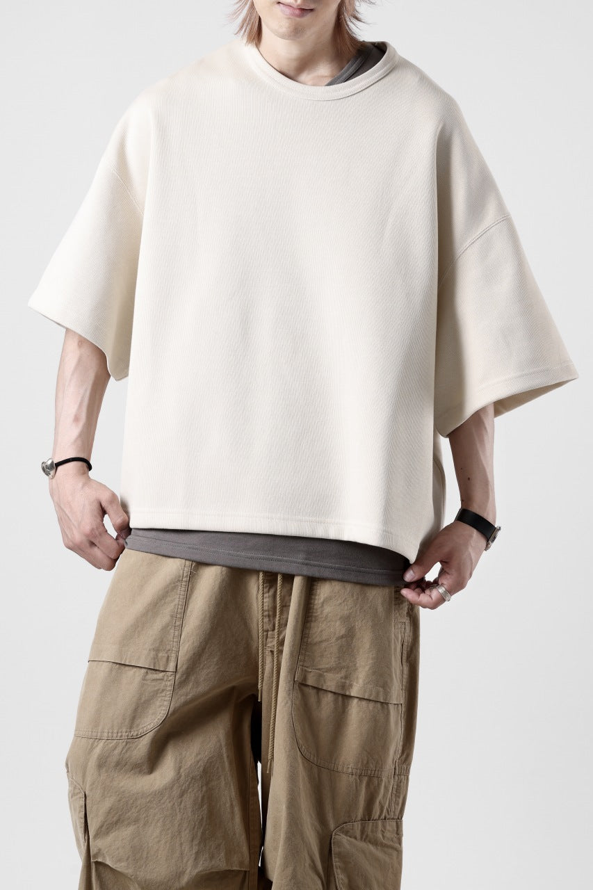 画像をギャラリービューアに読み込む, N/07 OVERSIZE TOP / RIBBED CARDBOARD KNIT JERSEY (IVORY)