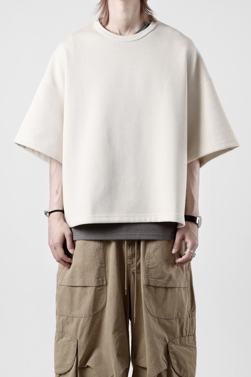 画像をギャラリービューアに読み込む, N/07 OVERSIZE TOP / RIBBED CARDBOARD KNIT JERSEY (IVORY)