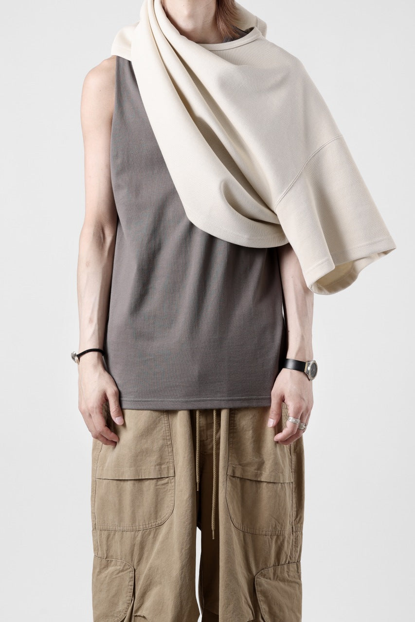 画像をギャラリービューアに読み込む, N/07 OVERSIZE TOP / RIBBED CARDBOARD KNIT JERSEY (IVORY)