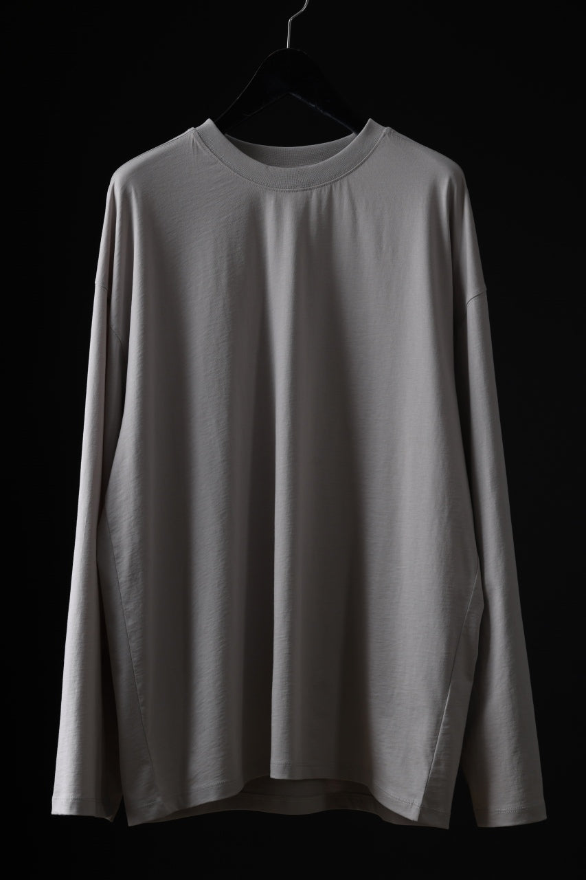 thom/krom OVERSIZED WIDE LONG SLEEVE TEE / COTTON JERSEY (SILVER)