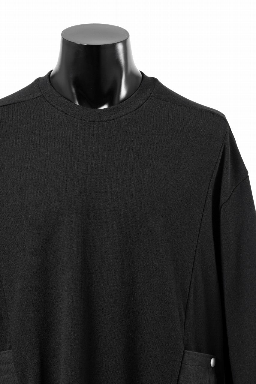 画像をギャラリービューアに読み込む, A.F ARTEFACT FLAP-DETAIL COMBINATION TOPS (BLACK)