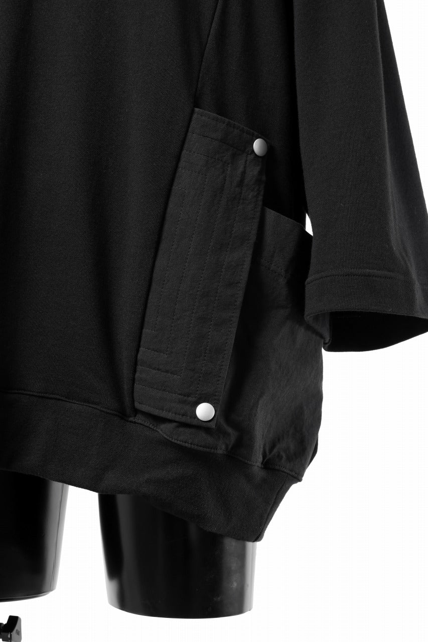 画像をギャラリービューアに読み込む, A.F ARTEFACT FLAP-DETAIL COMBINATION TOPS (BLACK)