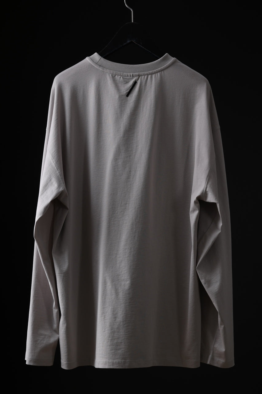thom/krom OVERSIZED WIDE LONG SLEEVE TEE / COTTON JERSEY (SILVER)