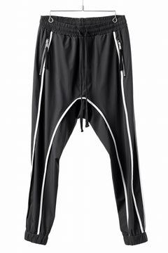 画像をギャラリービューアに読み込む, thom/krom DROP CROTCH TROUSERS / ELASTIC NYLON + REFLECTION PIPING (BLACK)