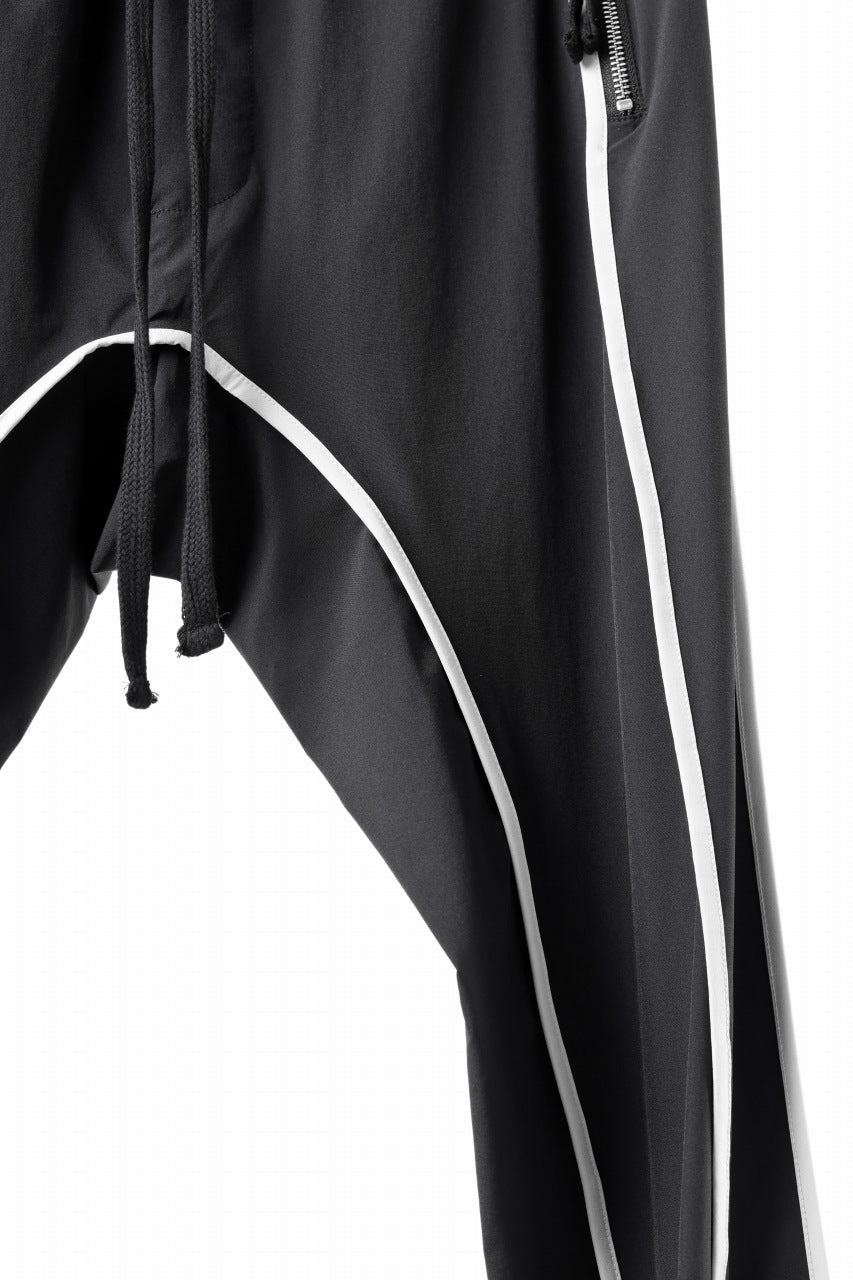 画像をギャラリービューアに読み込む, thom/krom DROP CROTCH TROUSERS / ELASTIC NYLON + REFLECTION PIPING (BLACK)