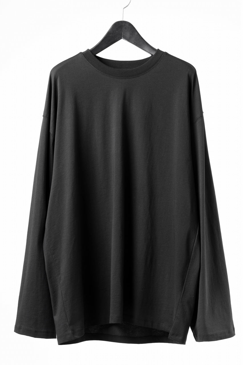 画像をギャラリービューアに読み込む, thom/krom OVERSIZED WIDE LONG SLEEVE TEE / COTTON JERSEY (BLACK)