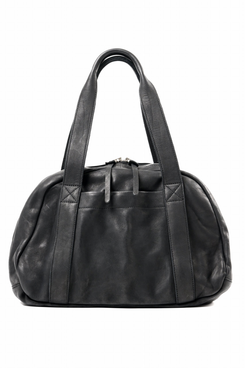 Load image into Gallery viewer, ISAMU KATAYAMA BACKLASH DOUBLE SHOULDER GARMENT-DYED OVERNIGHT BAG (BLACK)