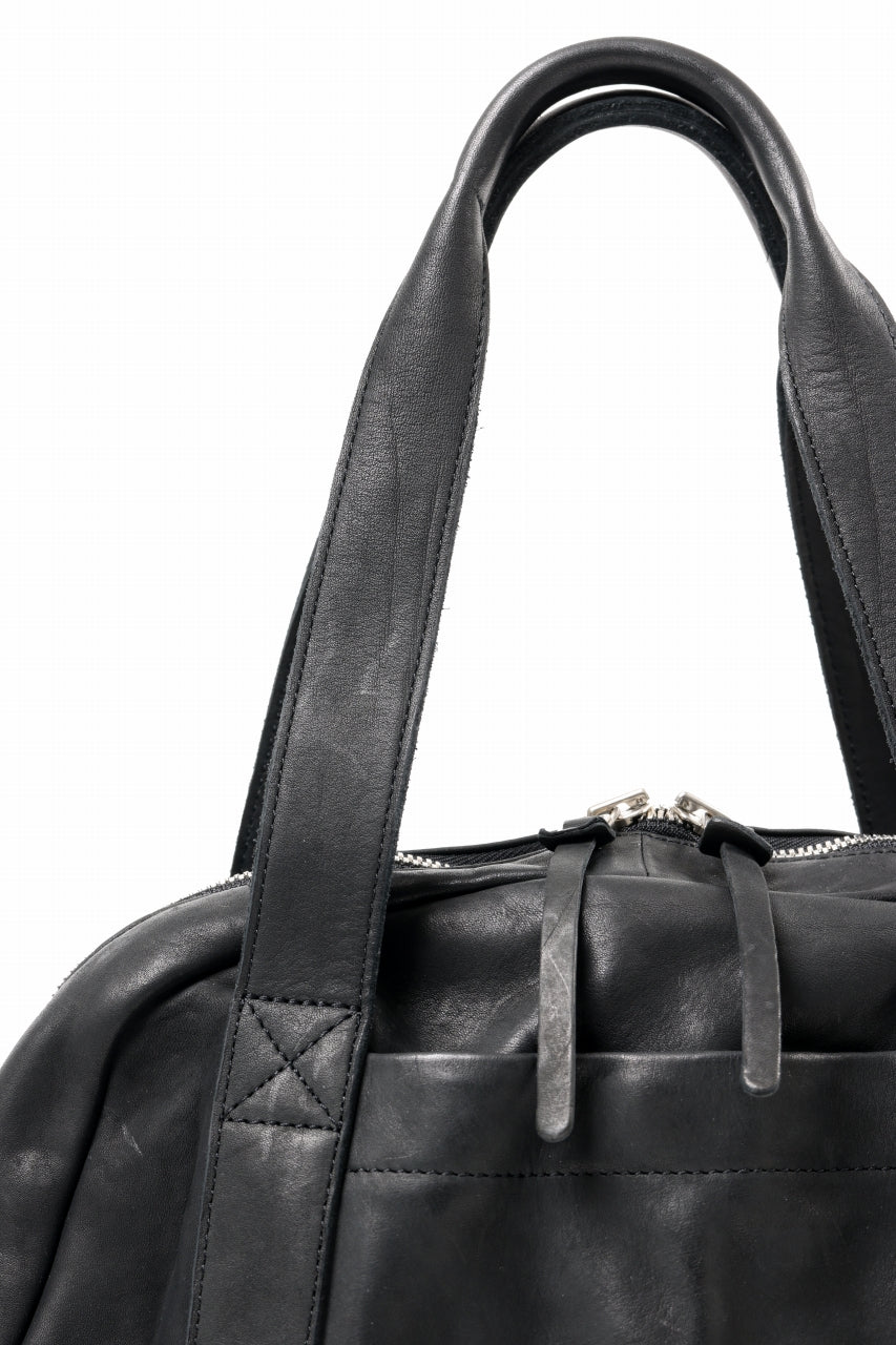 Load image into Gallery viewer, ISAMU KATAYAMA BACKLASH DOUBLE SHOULDER GARMENT-DYED OVERNIGHT BAG (BLACK)