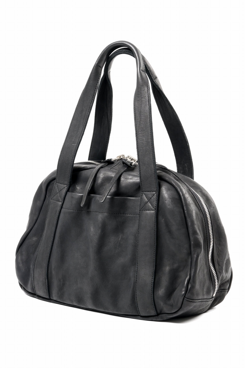 Load image into Gallery viewer, ISAMU KATAYAMA BACKLASH DOUBLE SHOULDER GARMENT-DYED OVERNIGHT BAG (BLACK)