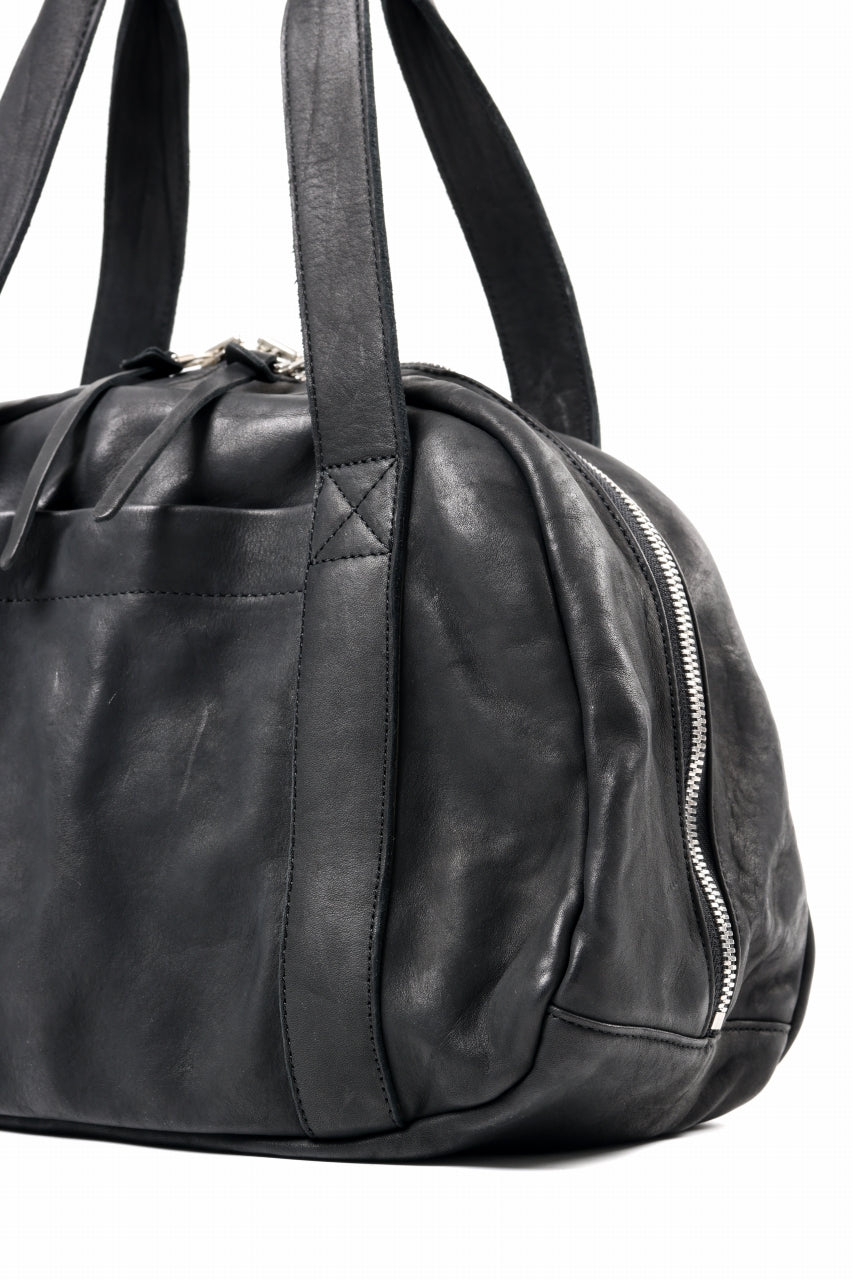 Load image into Gallery viewer, ISAMU KATAYAMA BACKLASH DOUBLE SHOULDER GARMENT-DYED OVERNIGHT BAG (BLACK)
