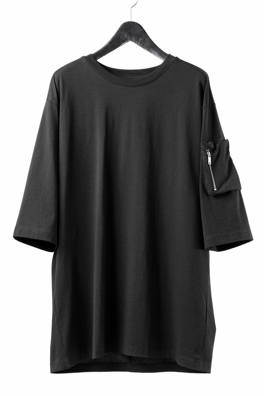 画像をギャラリービューアに読み込む, thom/krom ZIP POCKET SHORT SLEEVE TEE / COTTON JERSEY (BLACK)