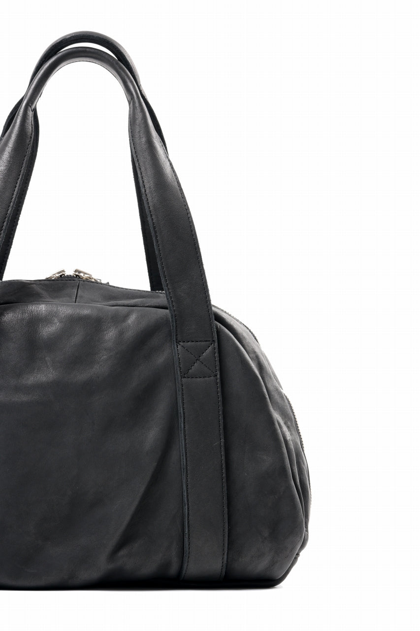 Load image into Gallery viewer, ISAMU KATAYAMA BACKLASH DOUBLE SHOULDER GARMENT-DYED OVERNIGHT BAG (BLACK)