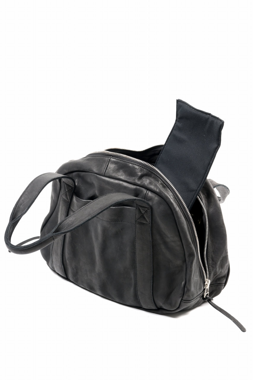 Load image into Gallery viewer, ISAMU KATAYAMA BACKLASH DOUBLE SHOULDER GARMENT-DYED OVERNIGHT BAG (BLACK)