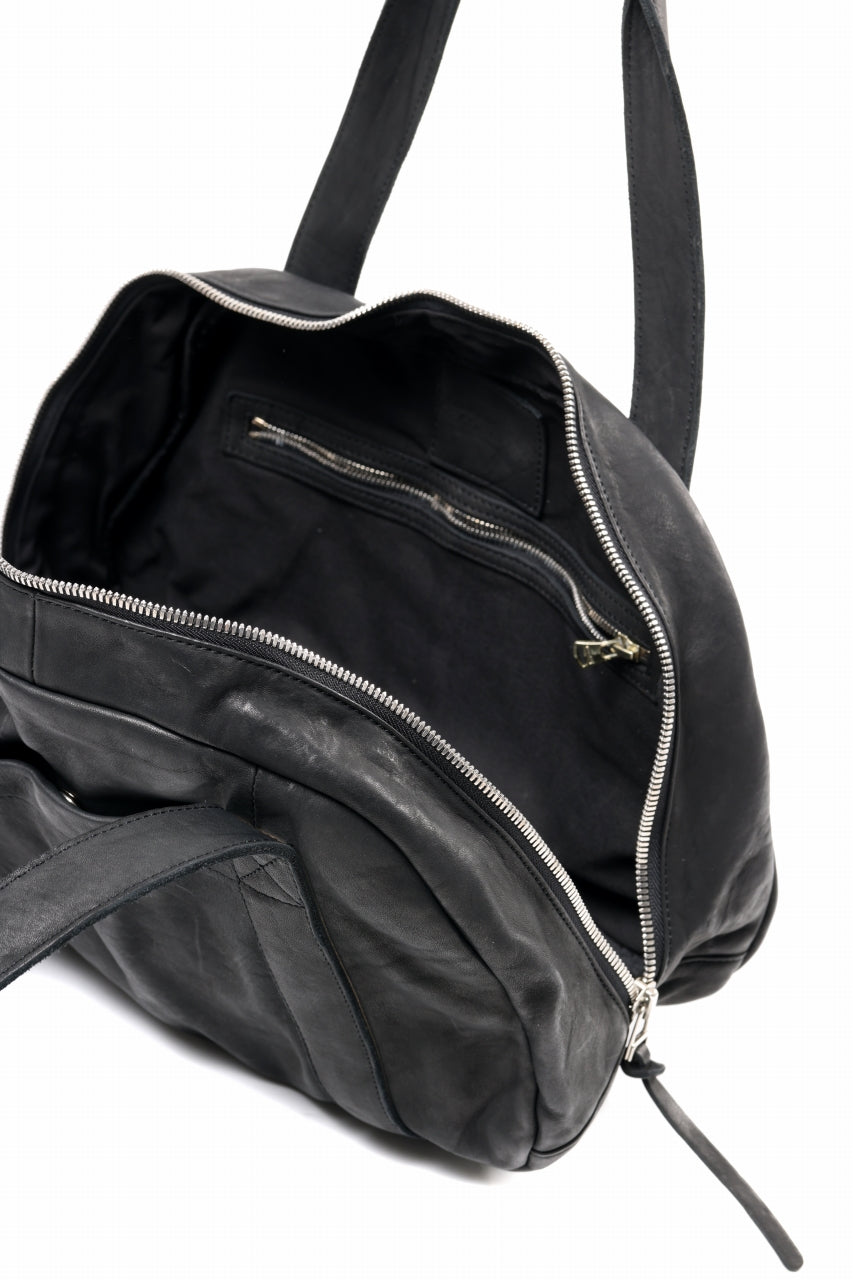 Load image into Gallery viewer, ISAMU KATAYAMA BACKLASH DOUBLE SHOULDER GARMENT-DYED OVERNIGHT BAG (BLACK)