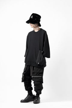 画像をギャラリービューアに読み込む, A.F ARTEFACT FLAP-DETAIL COMBINATION TOPS (BLACK)