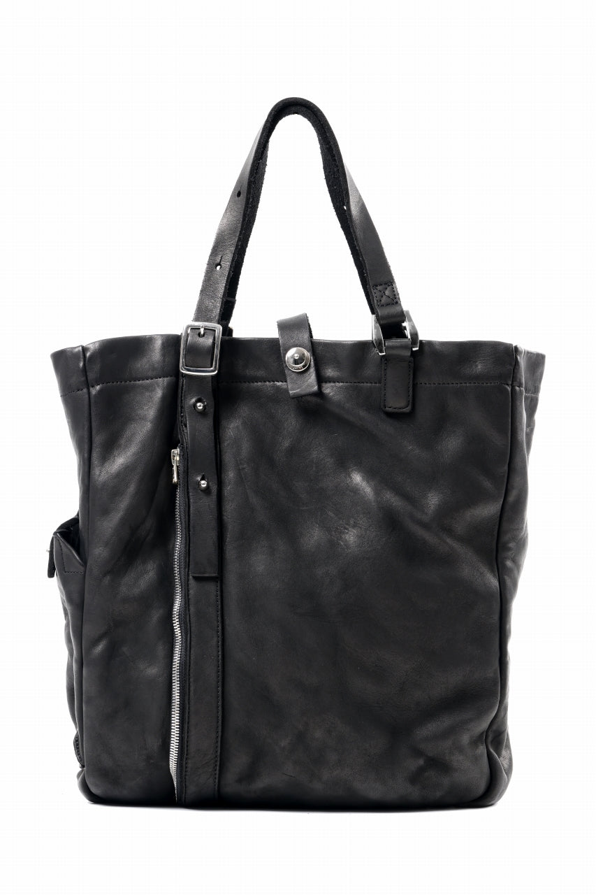Load image into Gallery viewer, ISAMU KATAYAMA BACKLASH ZIP TOTE BAG / OBJECT DYED JAPAN ROUGH STEER (BLACK)