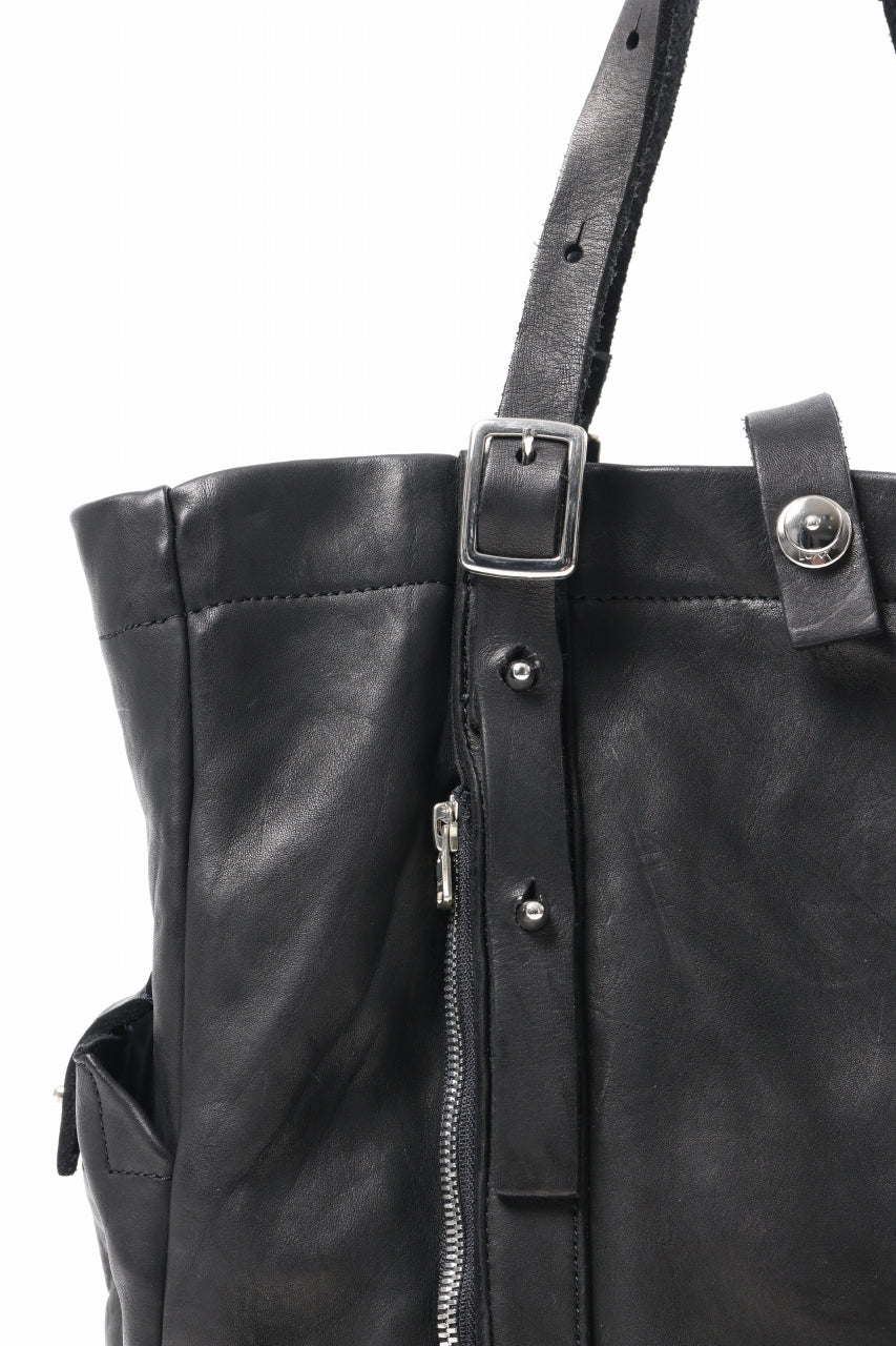 Load image into Gallery viewer, ISAMU KATAYAMA BACKLASH ZIP TOTE BAG / OBJECT DYED JAPAN ROUGH STEER (BLACK)