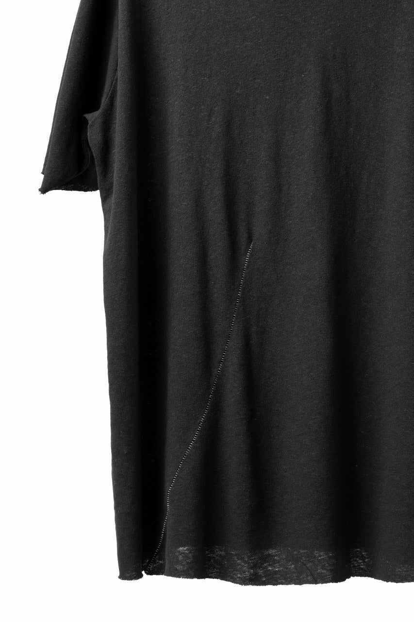 画像をギャラリービューアに読み込む, thom/krom SLIM FIT SHORT SLEEVE TEE / LINEN COTTON JERSEY (BLACK)