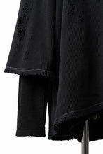 画像をギャラリービューアに読み込む, A.F ARTEFACT DAMAGE LAYERED PULLOVER / WAFFLE COTTON JERSEY (BLACK)