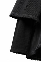 画像をギャラリービューアに読み込む, A.F ARTEFACT DAMAGE LAYERED PULLOVER / WAFFLE COTTON JERSEY (BLACK)