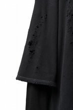 画像をギャラリービューアに読み込む, A.F ARTEFACT DAMAGE LAYERED PULLOVER / WAFFLE COTTON JERSEY (BLACK)