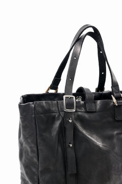 Load image into Gallery viewer, ISAMU KATAYAMA BACKLASH ZIP TOTE BAG / OBJECT DYED JAPAN ROUGH STEER (BLACK)
