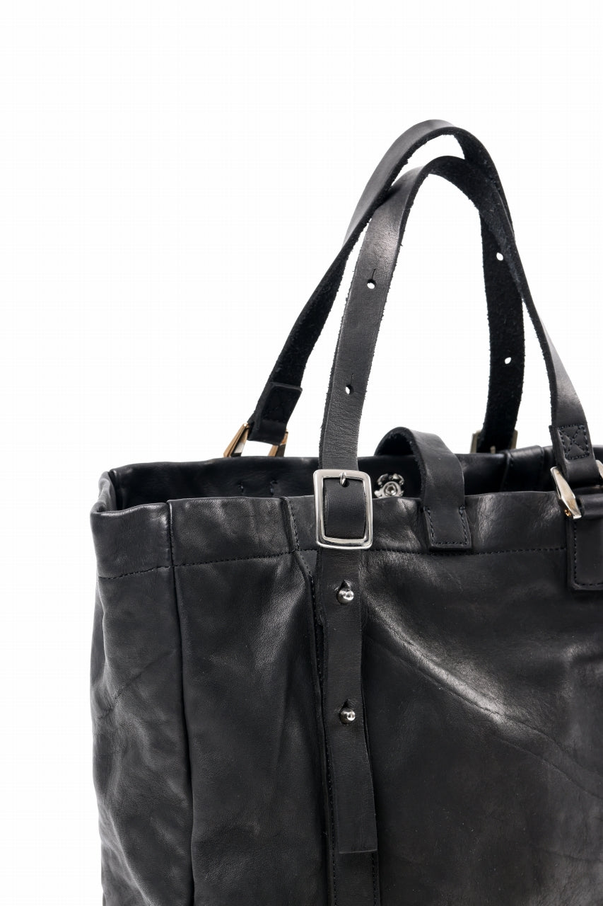 Load image into Gallery viewer, ISAMU KATAYAMA BACKLASH ZIP TOTE BAG / OBJECT DYED JAPAN ROUGH STEER (BLACK)