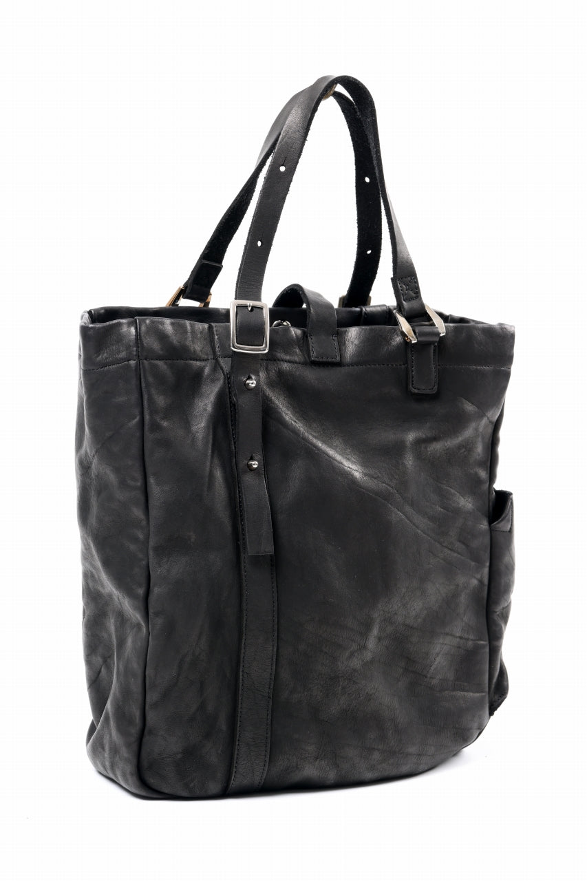 Load image into Gallery viewer, ISAMU KATAYAMA BACKLASH ZIP TOTE BAG / OBJECT DYED JAPAN ROUGH STEER (BLACK)