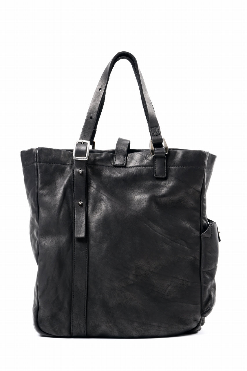 Load image into Gallery viewer, ISAMU KATAYAMA BACKLASH ZIP TOTE BAG / OBJECT DYED JAPAN ROUGH STEER (BLACK)