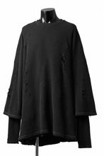 画像をギャラリービューアに読み込む, A.F ARTEFACT DAMAGE LAYERED PULLOVER / WAFFLE COTTON JERSEY (BLACK)
