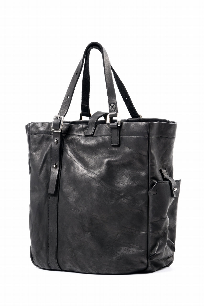 Load image into Gallery viewer, ISAMU KATAYAMA BACKLASH ZIP TOTE BAG / OBJECT DYED JAPAN ROUGH STEER (BLACK)