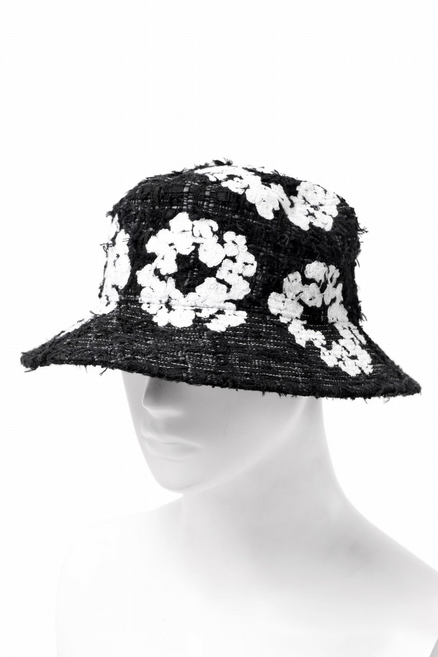 画像をギャラリービューアに読み込む, READYMADE x DENIM TEARS COTTON WREATH TWEED BUCKET HAT (BLACK)