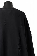 画像をギャラリービューアに読み込む, A.F ARTEFACT DAMAGE LAYERED PULLOVER / WAFFLE COTTON JERSEY (BLACK)