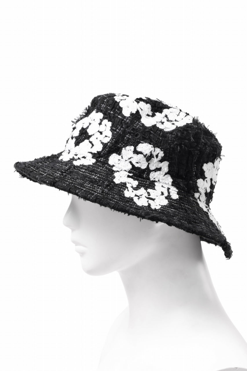 画像をギャラリービューアに読み込む, READYMADE x DENIM TEARS COTTON WREATH TWEED BUCKET HAT (BLACK)