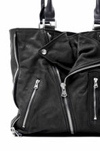 Load image into Gallery viewer, ISAMU KATAYAMA BACKLASH JAPAN CALF GARMENT-WASH RIDERS TOTE BAG (BLACK)
