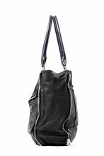Load image into Gallery viewer, ISAMU KATAYAMA BACKLASH JAPAN CALF GARMENT-WASH RIDERS TOTE BAG (BLACK)