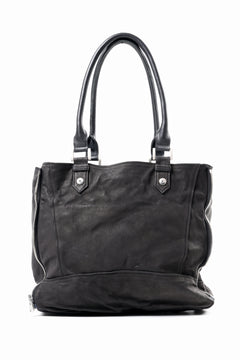 Load image into Gallery viewer, ISAMU KATAYAMA BACKLASH JAPAN CALF GARMENT-WASH RIDERS TOTE BAG (BLACK)