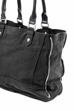 Load image into Gallery viewer, ISAMU KATAYAMA BACKLASH JAPAN CALF GARMENT-WASH RIDERS TOTE BAG (BLACK)