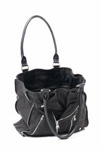 Load image into Gallery viewer, ISAMU KATAYAMA BACKLASH JAPAN CALF GARMENT-WASH RIDERS TOTE BAG (BLACK)