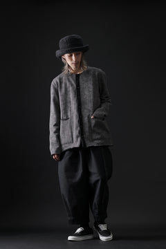 画像をギャラリービューアに読み込む, KLASICA BLACK CAT CREW NECK CARDIGAN / GRAINY PRINT BACK SIDE FLEECE (GREIGE)