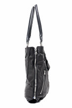 Load image into Gallery viewer, ISAMU KATAYAMA BACKLASH JAPAN CALF GARMENT-WASH RIDERS TOTE BAG (BLACK)